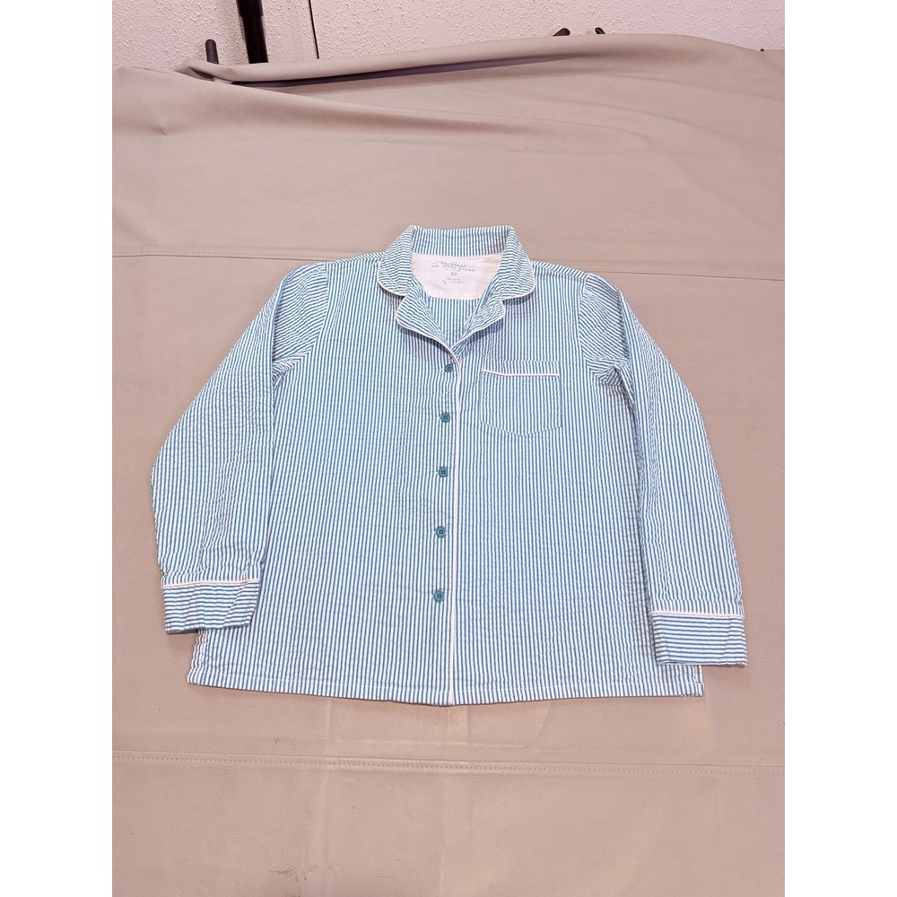 Vermont Country Women Striped Seersucker Rodeo Western Pajama Top SP Petite-5776